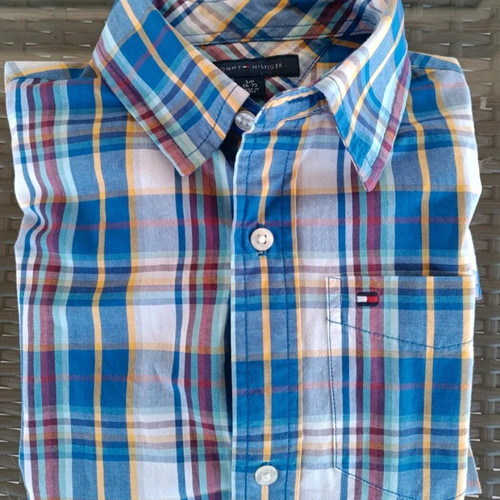 Tommy Hilfiger boys' checkered shirt like new, age 6-7