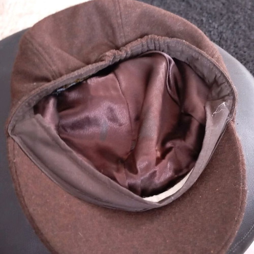 Vintage women's cap with visor like new, size 57 cm, brown
