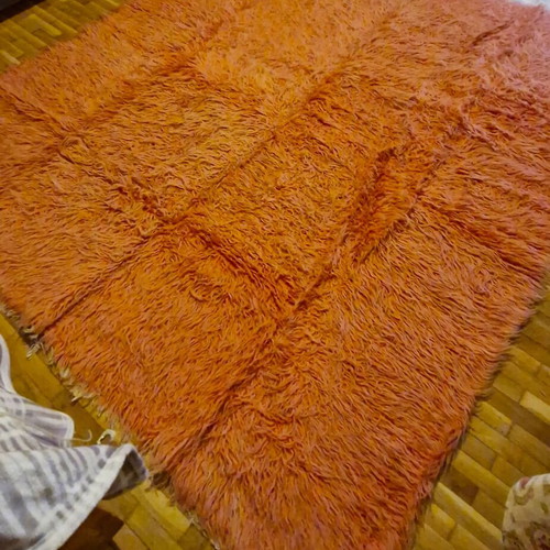 Flokati rug like new, handmade, 178x210 cm, wool