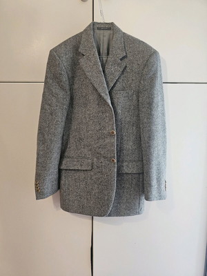 Cerruti wool blazer used, gray, herringbone pattern, size M