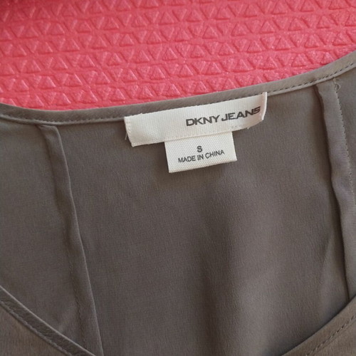 DKNY Jeans blouse used, silk, light olive with 3/4 sleeves