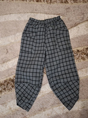 Panteloni-salvari like new one size checkered grey black, thick, 98% cotton