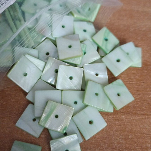 Green glossy beads new for jewelry making