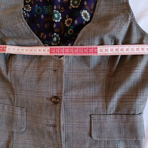 Benetton checked vest like new, size S, grey