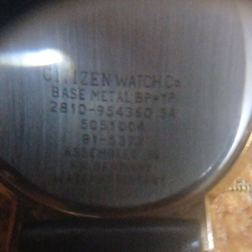 Citizen Quartz vintage wristwatch used, black and gold tone