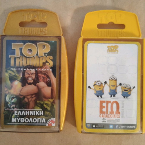 Top Trumps Greek Mythology and Despicable Me card games used, set of 2