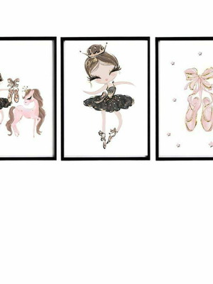 Set of 3 ballerina-themed frames for girl made to order