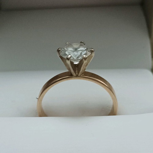 14K Gold Solitaire Ring Used