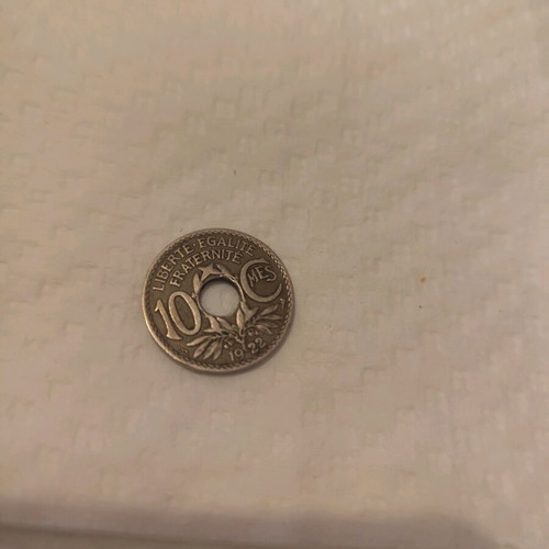 10 Centimes 1922 used French coin