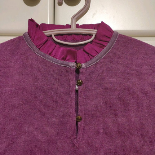 Bill Cost purple long-sleeve blouse with ruffles like new
