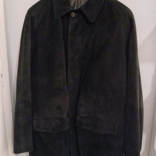 Prince Oliver men's suede leather jacket black like new XL wide fit