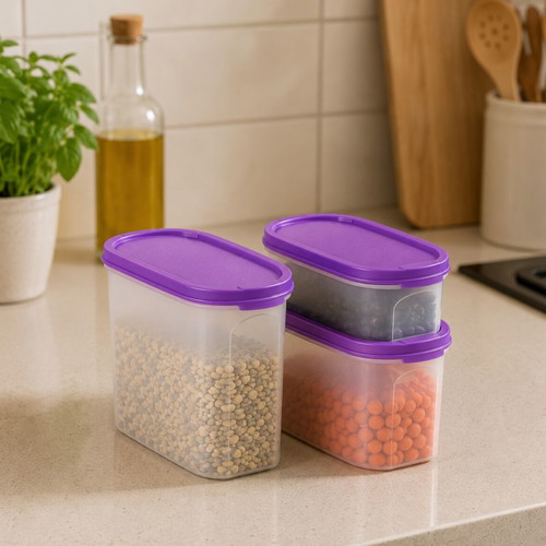 Tupperware oval modular food storage set, 3 pieces
