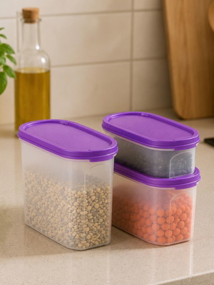Tupperware oval modular food storage set, 3 pieces