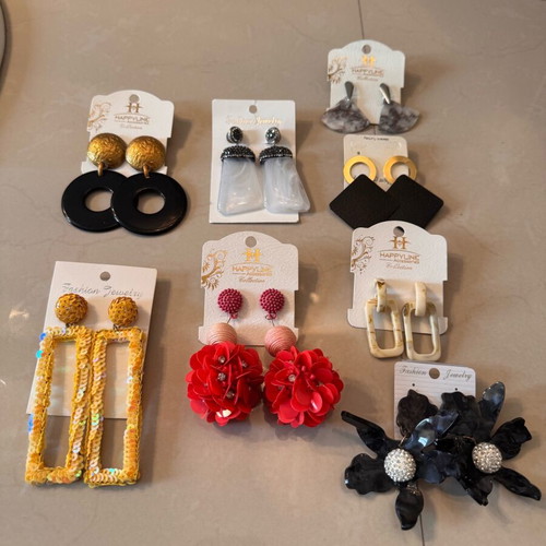 Earring sets new, pack of 8, multicolor