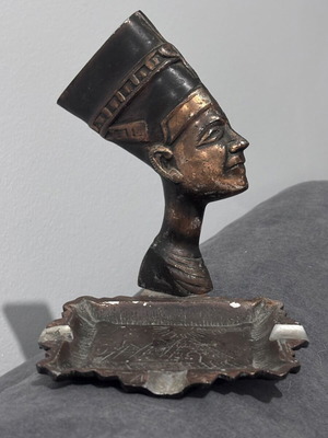 Vintage μπρούτζινο τασάκι αφρικανική προτομή μεταχειρισμένο