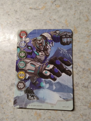 Bakugan κάρτα σαν καινούργιο από χοντρό χαρτόνι