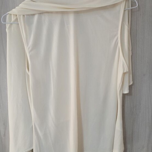 H&M blouse with overlay in cape style new, white, size L