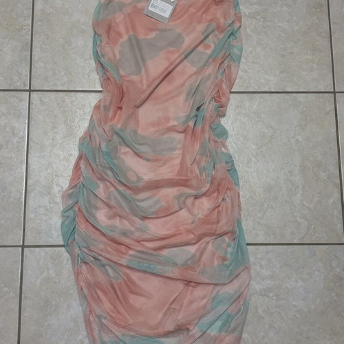 Marmalady dress with gathers, one size, colorful, new