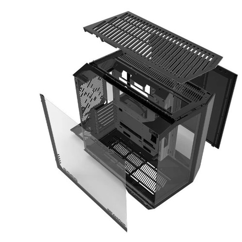 Darkflash DY470 Gaming Midi Tower with 7 ARGB Fans and GPU Bracket, Black