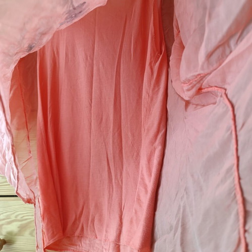 Silk viscose blouse used, pink, free size up to XL