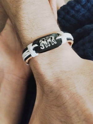 Nomination unisex summer bracelet like new, leather with bone detail