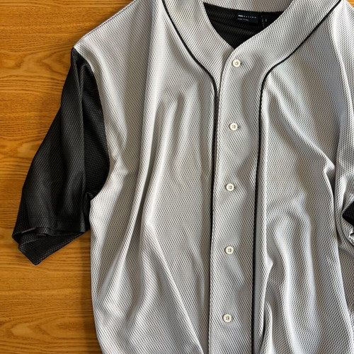 ASOS Design Baseball Jersey Shirt 2XL, grey and black mesh