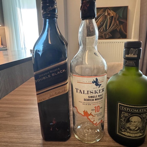 Empty liquor bottles used, pack of 7 pieces