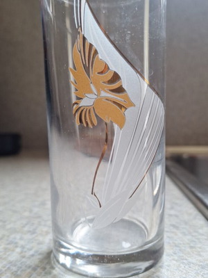 Vintage water and juice glasses set of 6, new, retro design