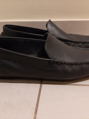 Leather men's moccasins like new, size 44, dark blue