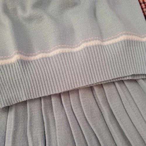 Girls' set blouse and skirt in blue-white, like new