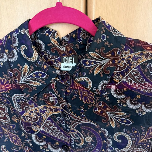 Ciel Concept shirt skirt and ribbon set like new, blue and purple