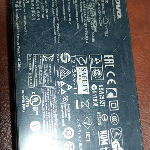 Lenovo laptop charger used