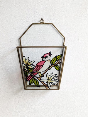 Hollywood Regency wall letter holder used with bird design 19x13 cm