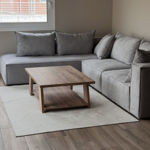 Greek-made soft grey sofa, waterproof, 340x260cm