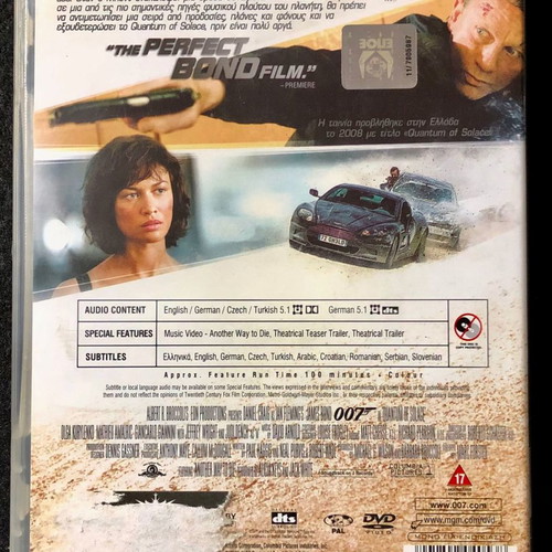Quantum of Solace DVD used, action, adventure, subtitles