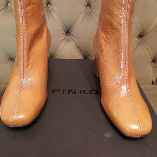 Pinko women's ankle boots new, leather, size 39, 6 cm heel