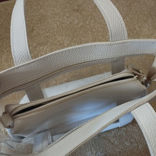 Handbag and crossbody bag used, white with transparency
