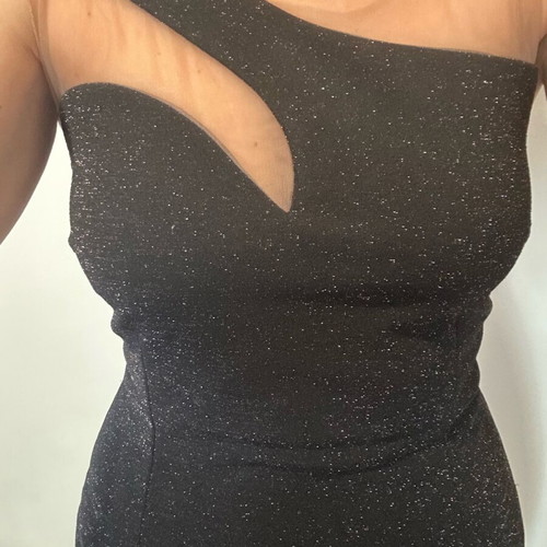 Lurex dress like new, black with bronze shine, medium size