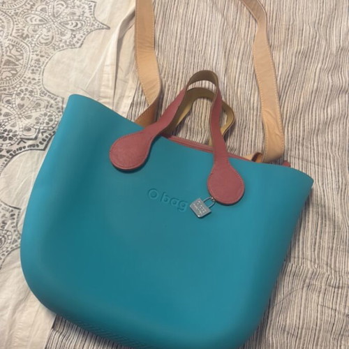 O bag turquoise handbag used