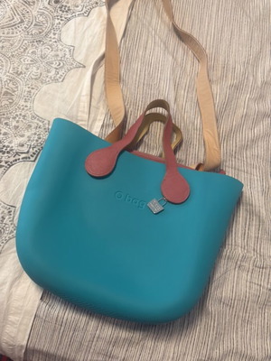 O bag turquoise handbag used