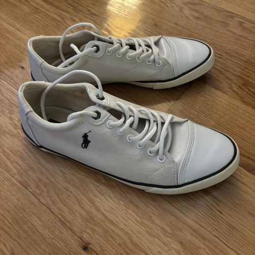 Polo Ralph Lauren Sneakers used, white canvas with leather toe, UK 9