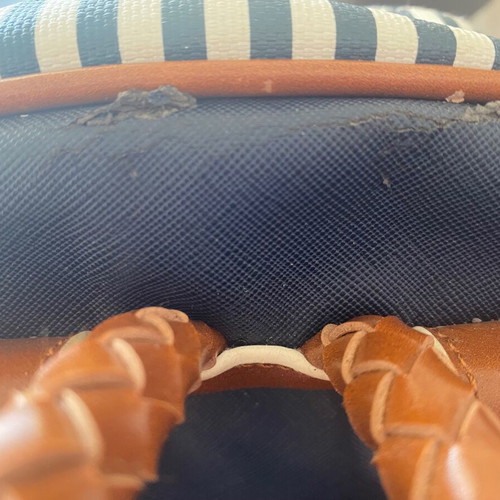 Doca navy backpack used with visible defects