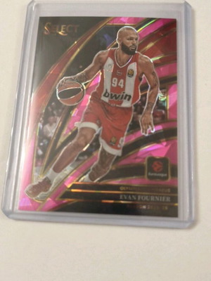 Panini Select EuroLeague Evan Fournier Pink Cracked Ice Prizm /25