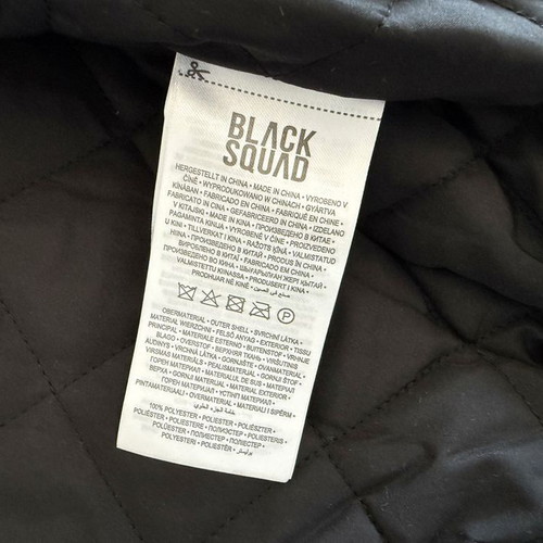 Black Squad x Paranoid Society Bomber Jacket used, men's size L, black and beige