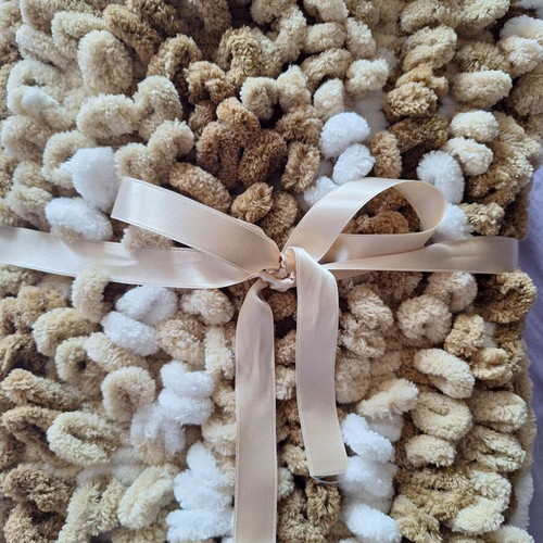Handmade baby blanket new, soft Alize Puffy Color