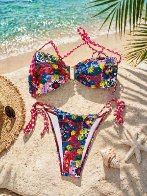 Bikini swimsuit like new, multicolor, size S