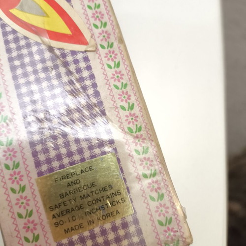 Vintage large safety matches used, colorful heads, made in Korea