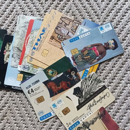 Greek phone cards used, pack of over 80