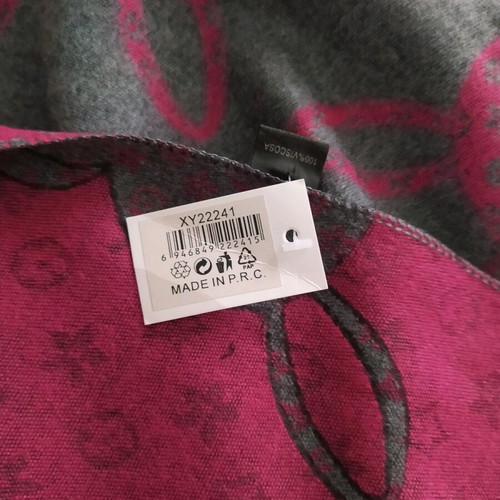 Pashmina scarf new double-sided gray and pink with design