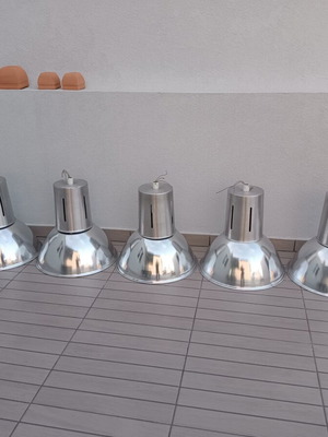 Industrial ceiling lights like new, set of 5